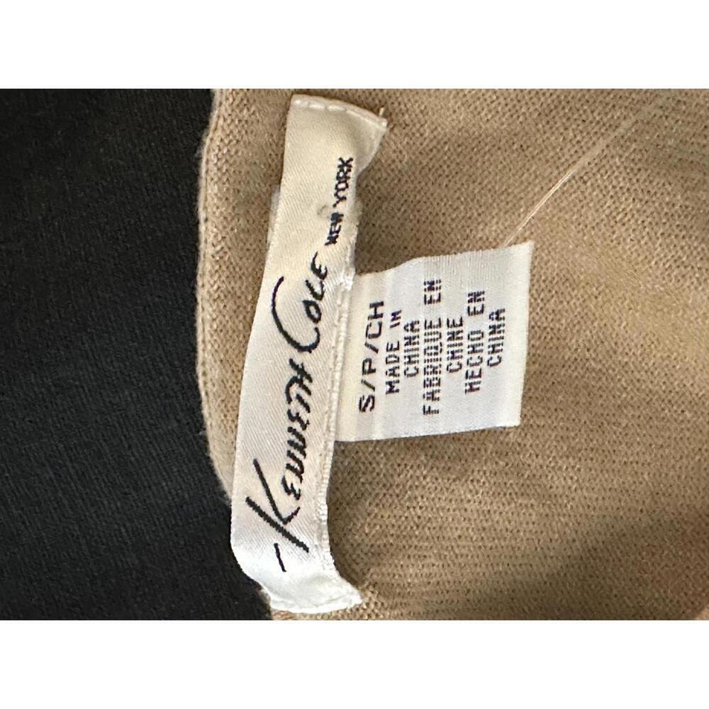 Kenneth Cole Pima light camel cotton V-neck long sleeve sweater Size Small - Picture 5 of 6